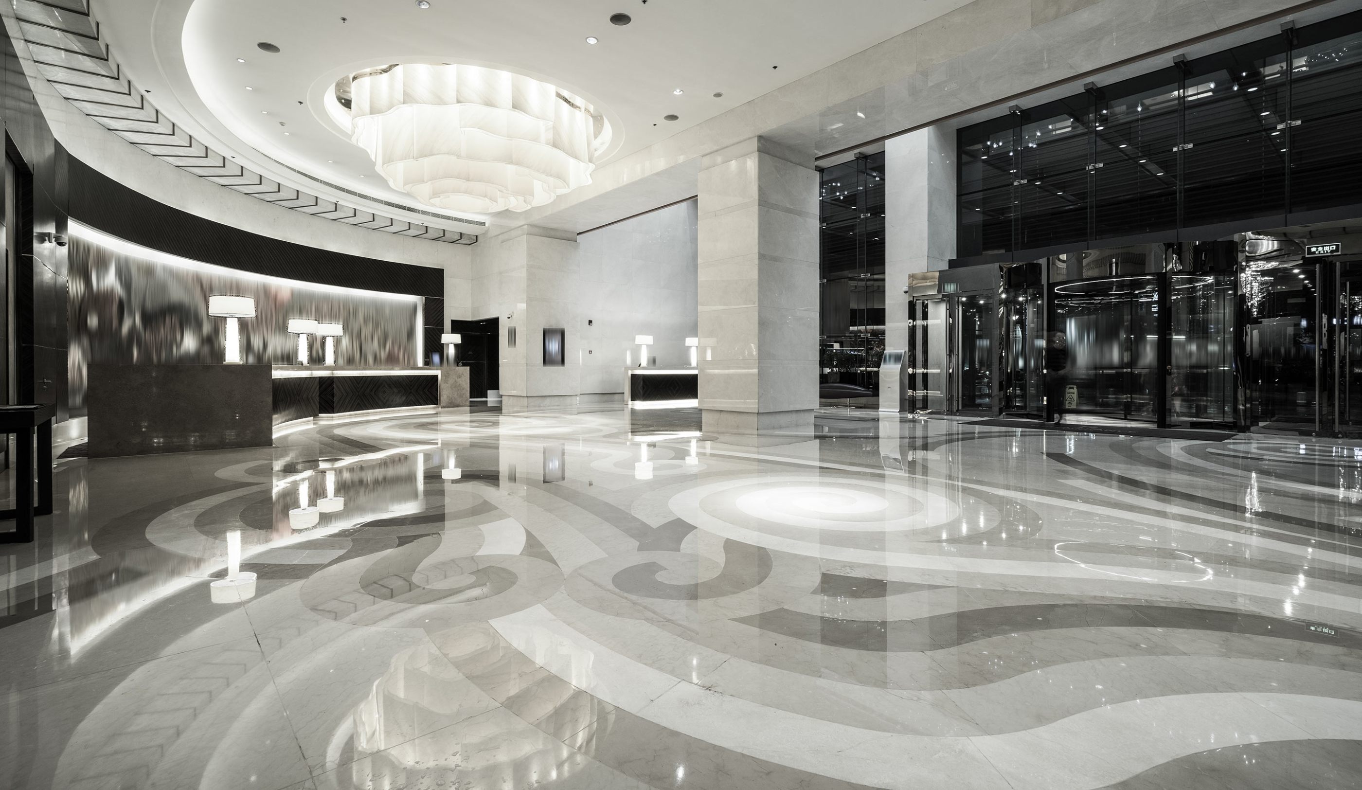 Sophisticated, polished lobby