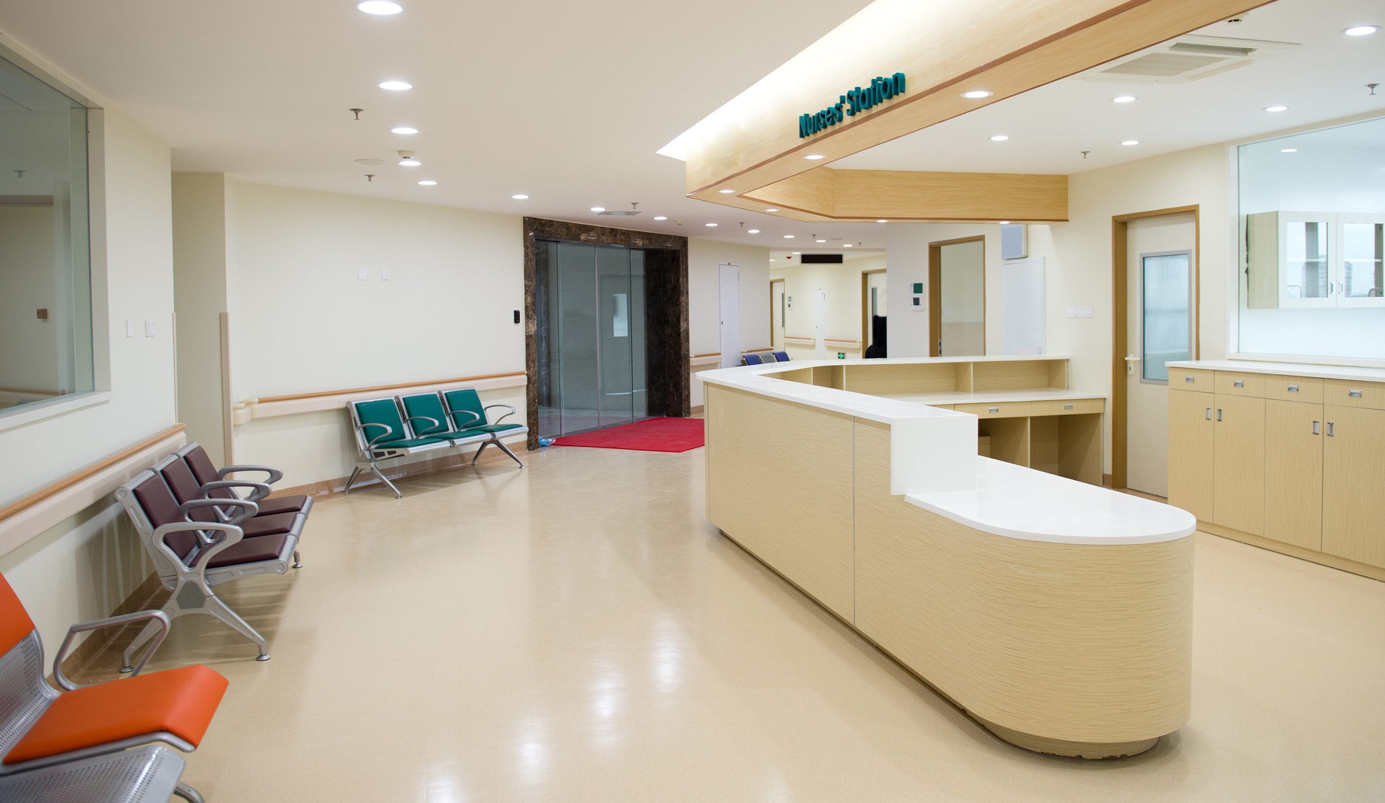 Medical center reception lobby