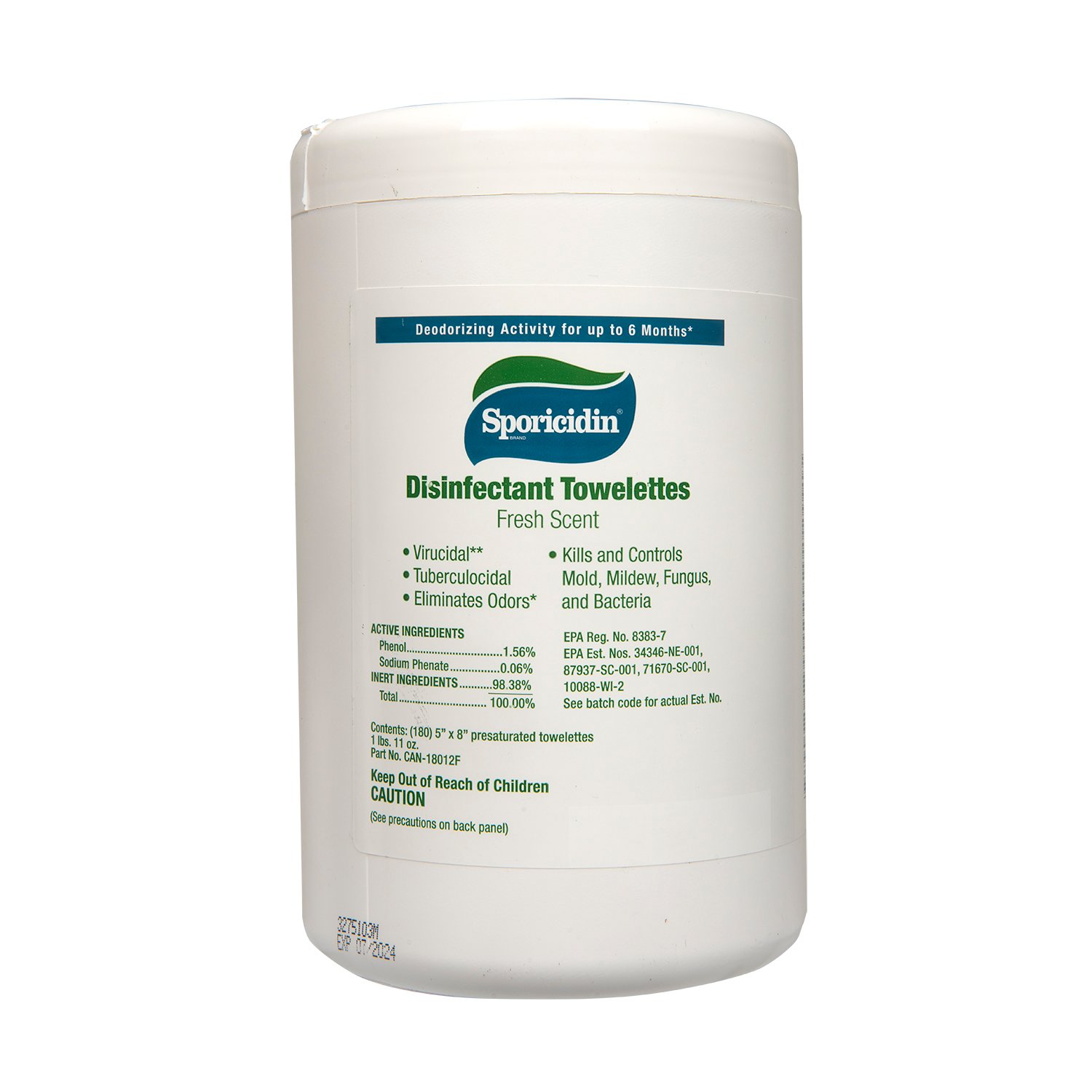 Sporicidin® Disinfectant Wipes and Towelettes